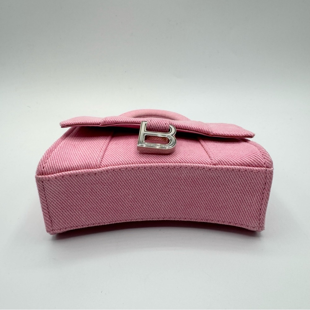 Balenciaga Pink Mini Denim Hourglass Top Handle Crossbody Bag - Picture 4 of 15